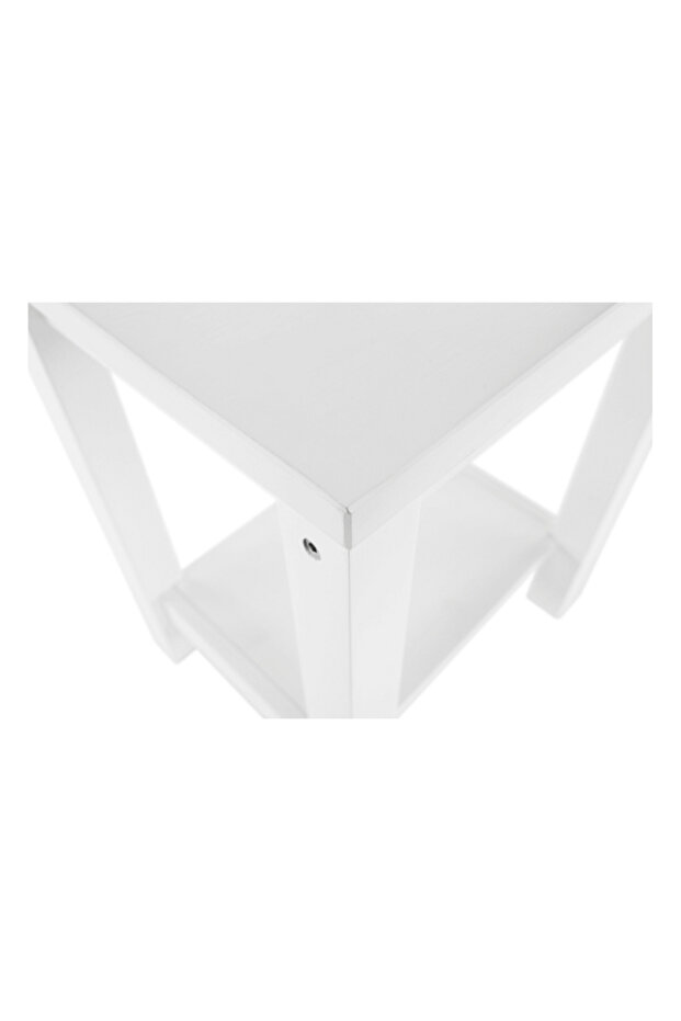 Bedside table, solid wood/white, FOSIL - 4