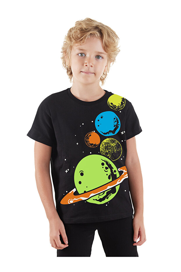 Boy's Short Sleeve Planets T-shirt