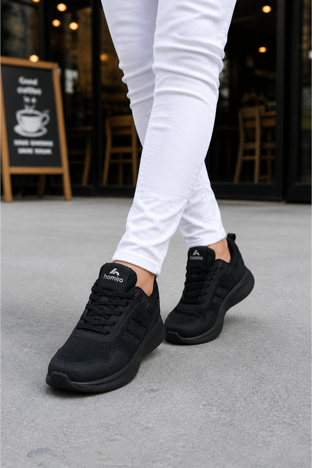 Unisex Poly Sole Sports Sneaker Shoes-Black