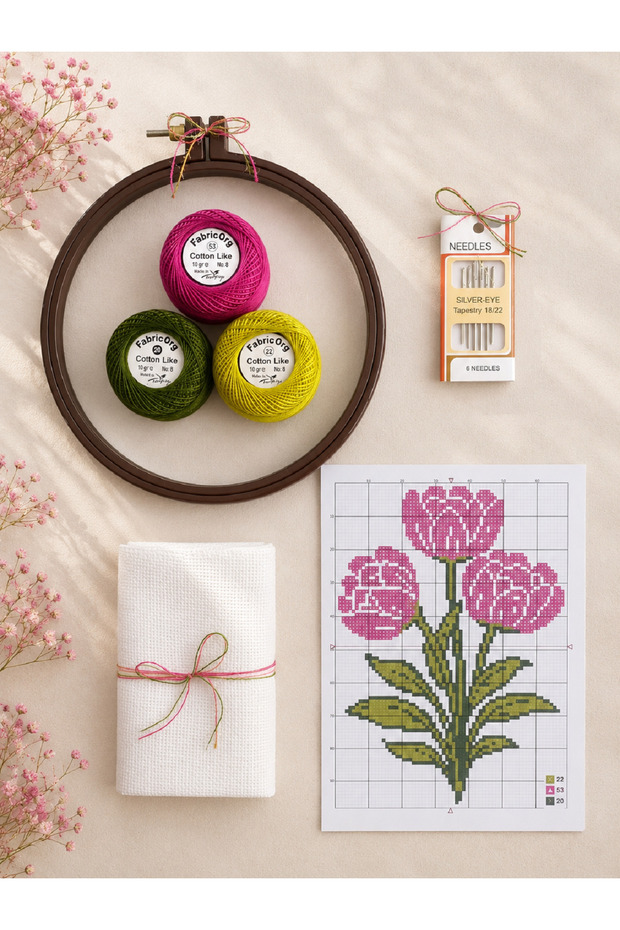 Etamin - Cross Stitch Starter Set Lale (Set-6)