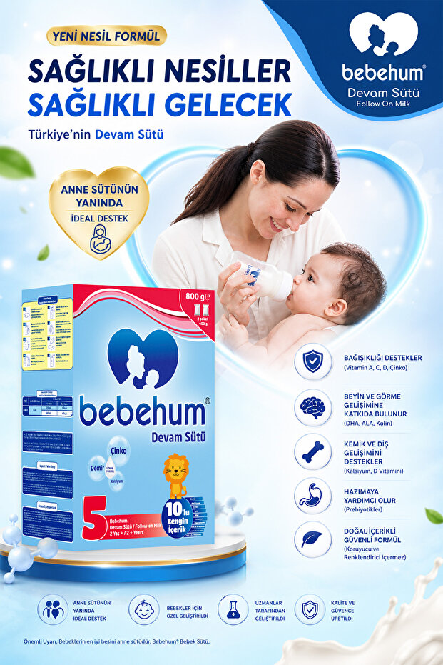 5 Numara Devam Sütü 2 Yaş+ 800 gr x 8 Adet - 3