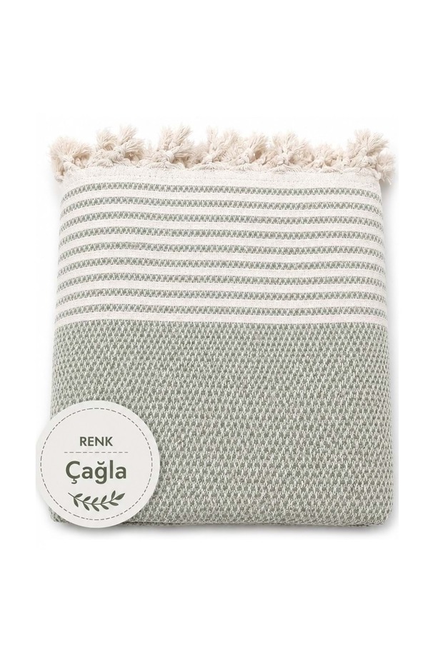 Cotton Non-Slip Wicker Woven Sofa Cover (180X220) - Çağla