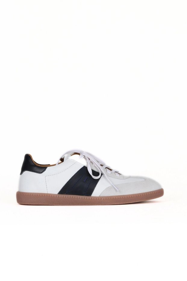 White Suede-Leather Men's Sports Shoes 10Ma00292