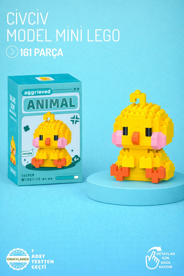 Chick Model Character Figure 3D Building Toys