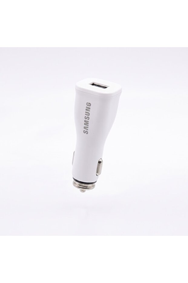شاحن سيارة سامسونج للشحن السريع التكيفي - منفذ USB واحد (أبيض).