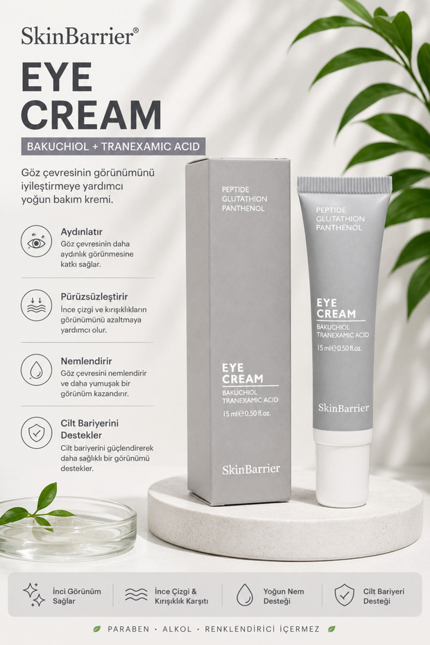 Bakuchiol + Tranexamic Acid Eye Cream - Anti-Dark Circle Brightening Eye Contour Cream 15ml