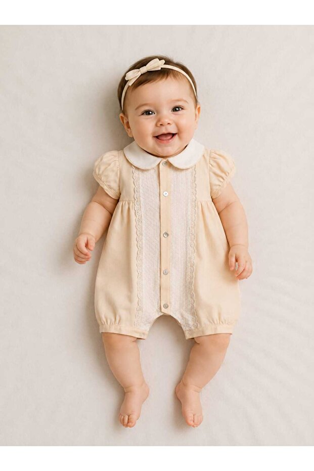 Summer Baby Girl Romper - Special Design Woven Fabric (0-12)