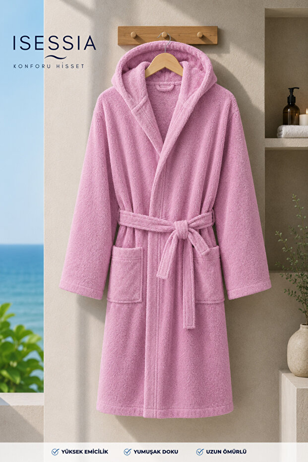 Fidel Hooded Unisex Bathrobe | Cotton Bathrobe | High Water Absorption