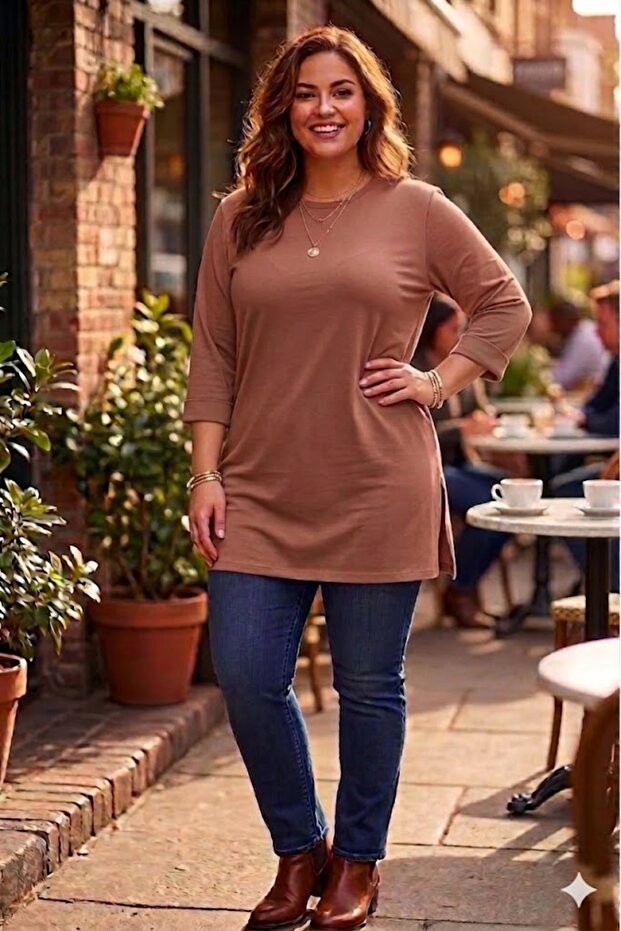 Plus Size Combed Tunic