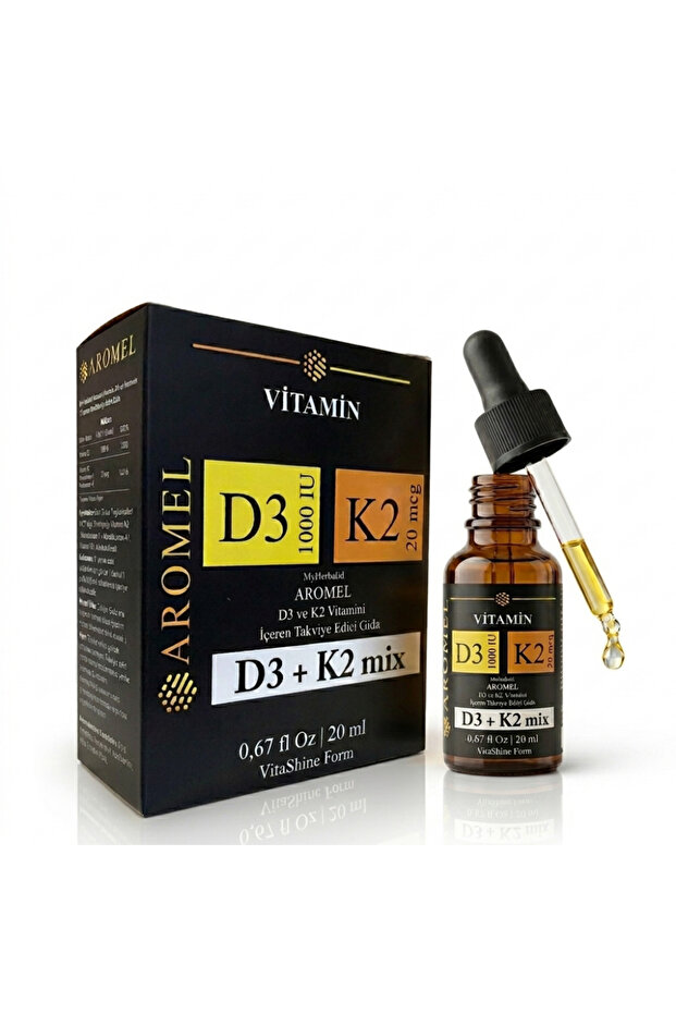 Vitamin D3 K2 | Dropper Cap | D3 1000 Iu 20 Mcg K2 Mix, Fda