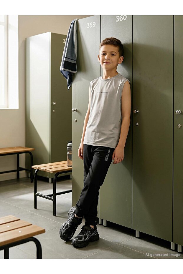 Trail Running Printed Sweatpants for Ages 6-9 - Black