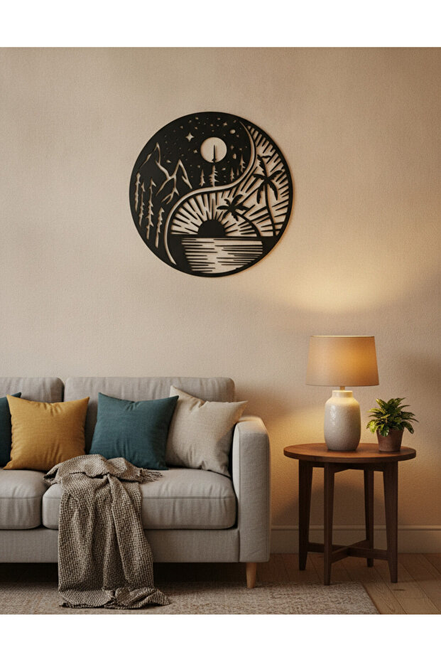 Yin Yang Sembolü 3mm MDF Tablo | Felsefe ve Meditasyon Temalı Duvar Dekoru | Yoga Stüdyosu ve Salon Tablosu - 2