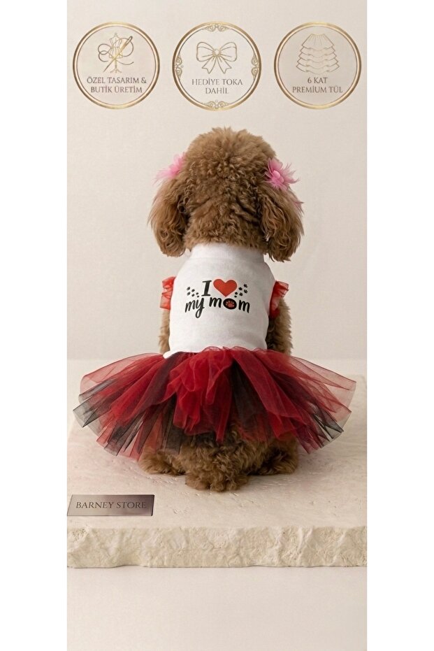Cat Dog Cotton Combed Mom Tutu Dress