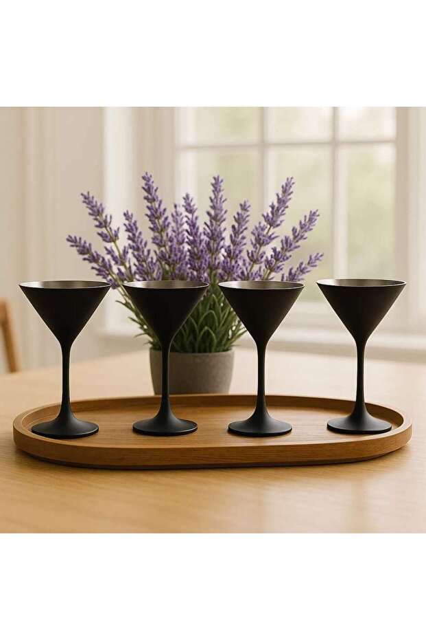 Ciara 4-piece Mocktail Glass Set 235ml - Matt Black