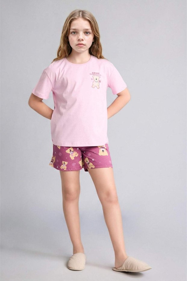 100% Cotton Kpop - Demon Hunters Relax Fit 2-Piece Pink Pajama Set for Girls H8497A826Sm