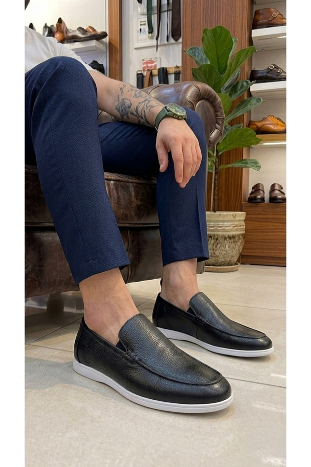 Lightweight Eva Sole Genuine Leather Daily Use Men's Shoes