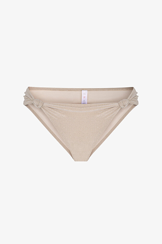 Beige Devon Ruched Side Bikini Bottom - 4