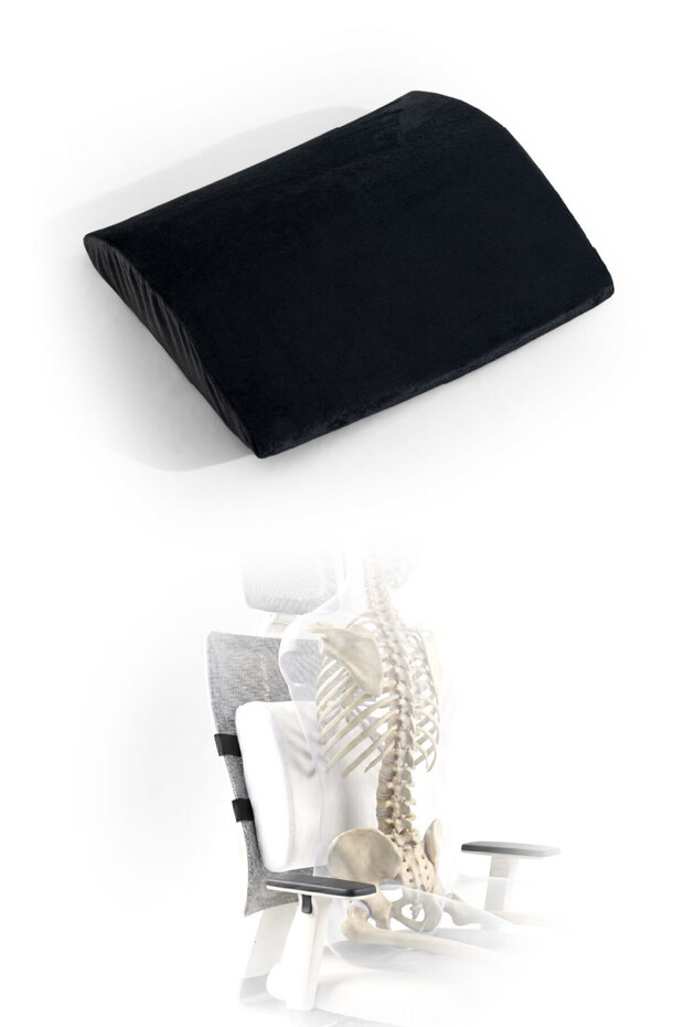 Visco Orthopedic Vehicle Waist Rest Cushion 35x33x9 Cm, Black