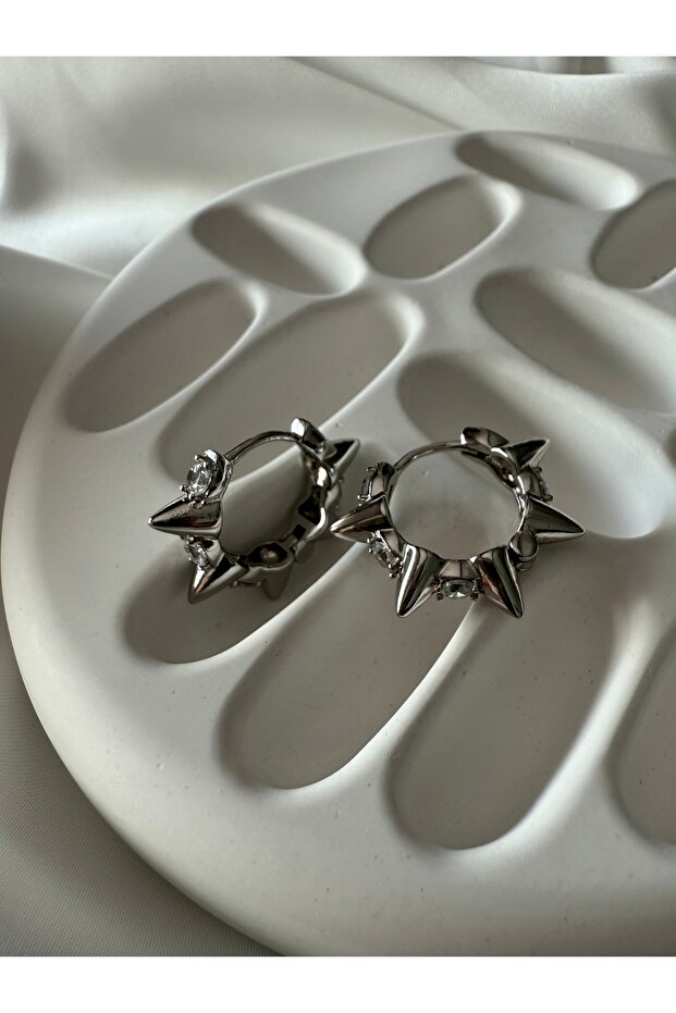 Xuping Steel Sparkling Studded Hoop Earrings