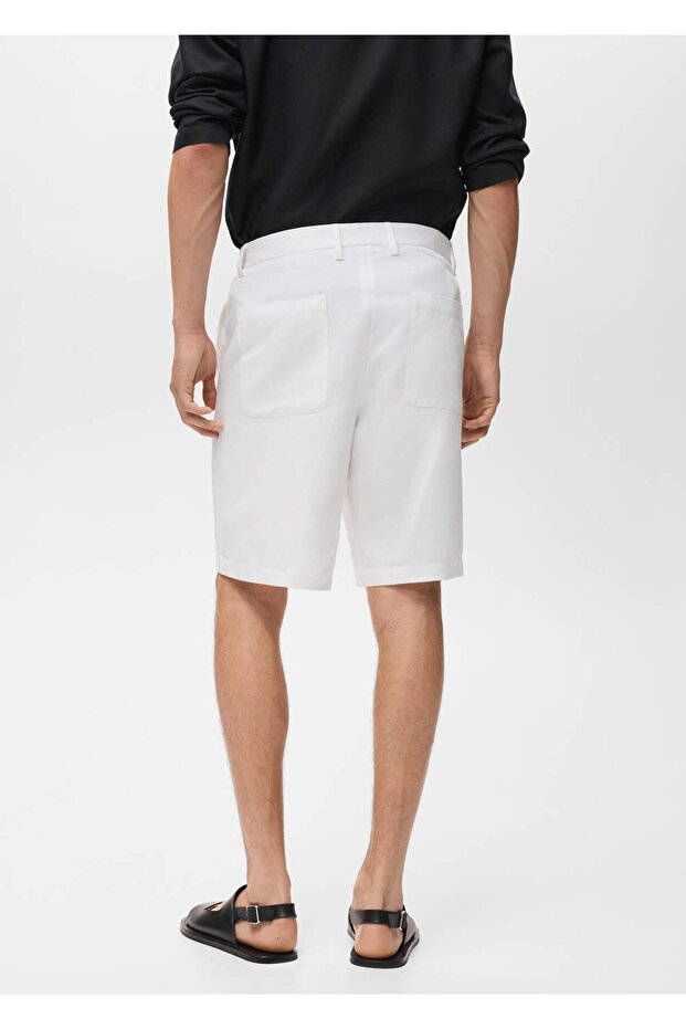 Bermudashorts aus Leinenmischung mit elastischem Bund - 4