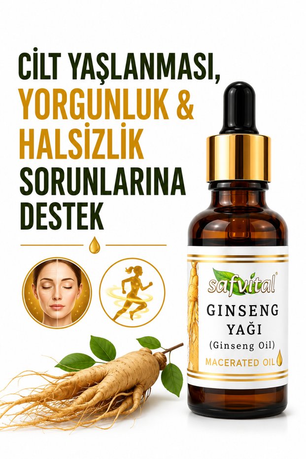 Ginseng Oil 20 ml Macerated Oil Herbal Care Oil for Facial Hair Eyebrow Eyelash Care Helps Reduce the Appearance of Wrinkles Fatigue and Weakness Care Oil Massage Aromatherapy Premium Care Oil