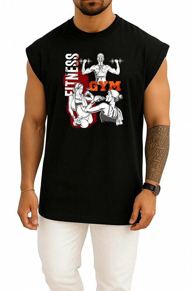 Oversized Gym Girl Chest Printed Athlete