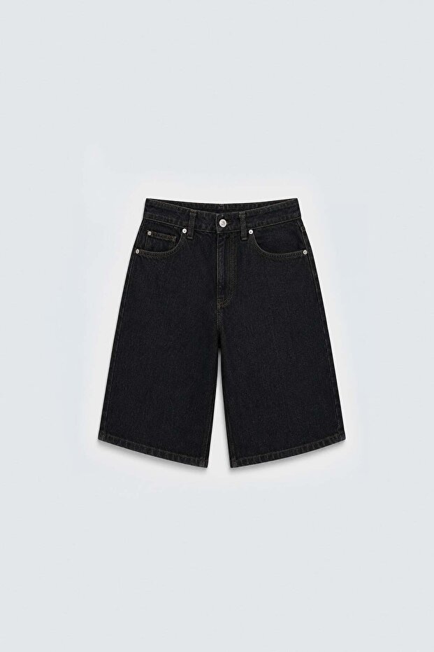 Bermuda Denim Şort Antrasit