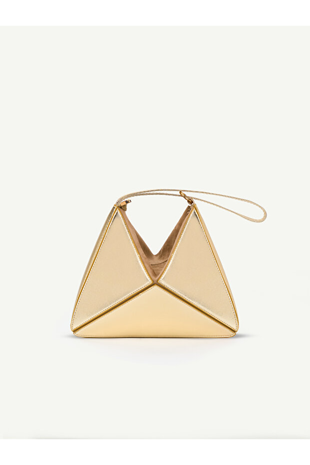 Versatile women's hand and shoulder bag with geometric design