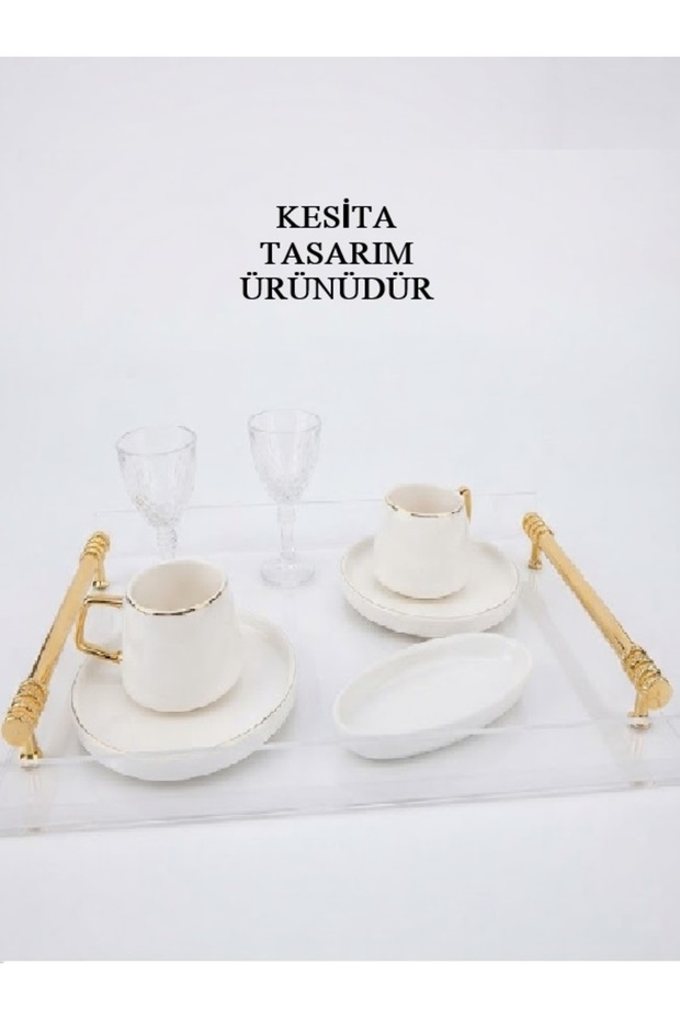 Design Tea/Coffee/Word/Engagement Tray with Plexy Handle (25*35 cm)