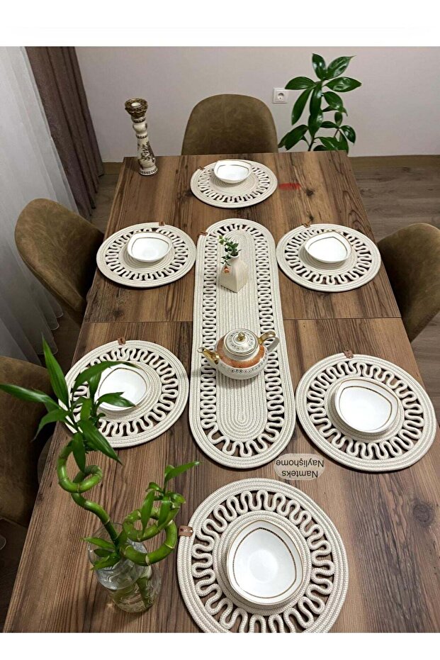 1pcs25 X90runner 6pcs33x33 مجموعة تقديم الطعام الأمريكية، المهر، هدية، هدية