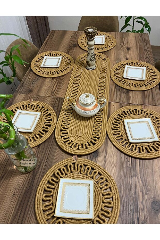 1pcs25 X90runner 6pcs33x33 American Serving Set, Food, Dowry, Gift, Presentation