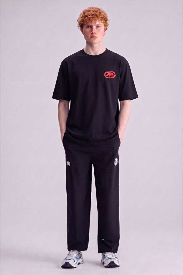 Arjen Black Crew Neck Printed Oversized Men's Tshirt