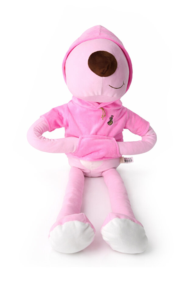 هدية وردية اللون ذات أرجل طويلة، قطيفة مزخرفة 90 سم