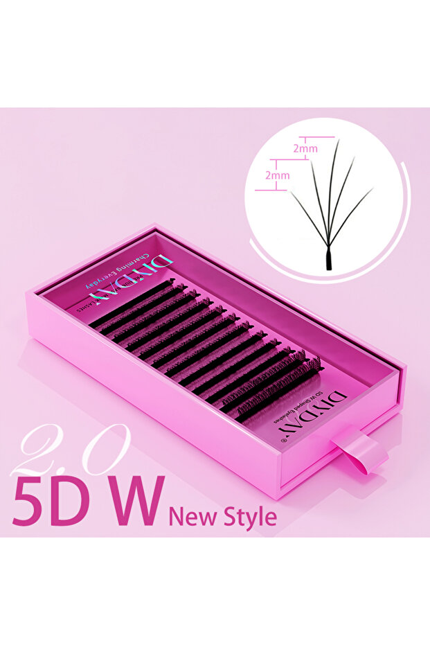 رموش صناعية DIYDAY جديدة بتصميم 5D على شكل W، مقاس 0.07 مم، 9-15 مزيج، 2.0، بأطوال مختلفة