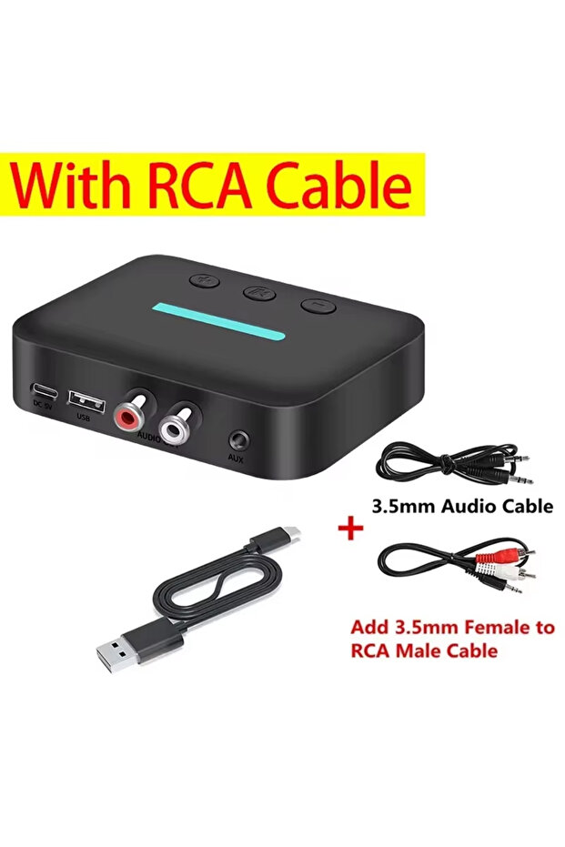 مع كابل RCA، مستقبل صوت بلوتوث 5.3، محول صوت لاسلكي AUX RCA مقاس 3.5 مم، USB U-Disk Music St
