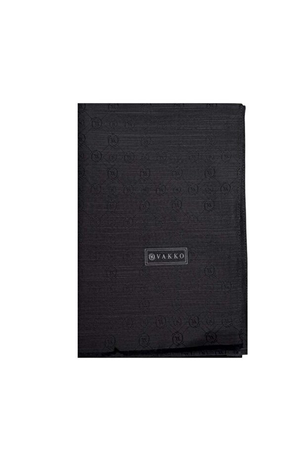 Cotton Silk Monogram Shawl 40752-Anthracite