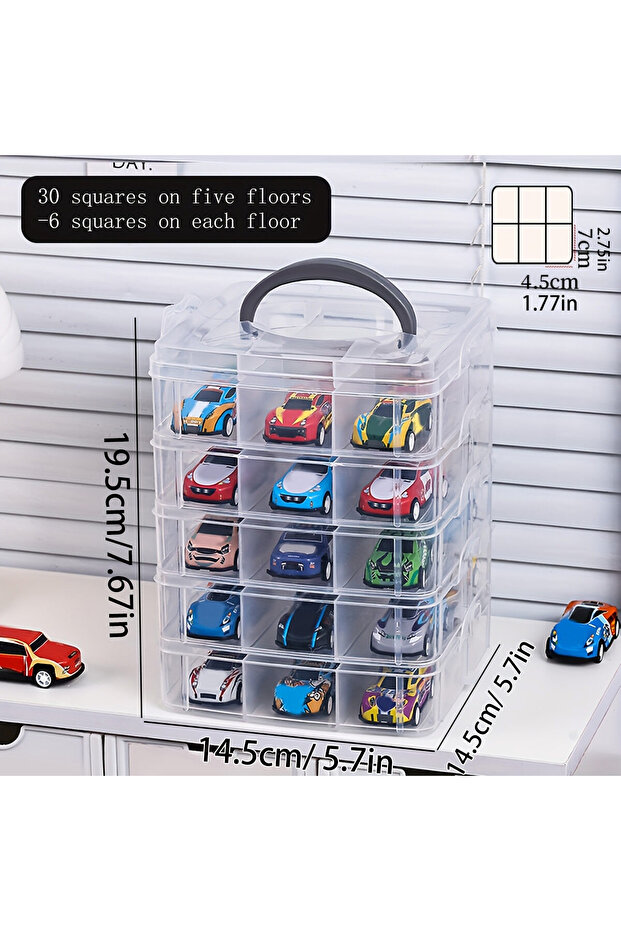 5 layers-transparent 1pc Transparent and Minimalist Toy Storage Box, Dustproof and Moisture-Proof, J