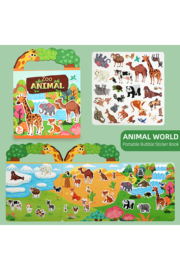 Datgo Montessori Quiet Book Reusable Stickers Educational Toy for Kids - Baby Sorting Match Game for
