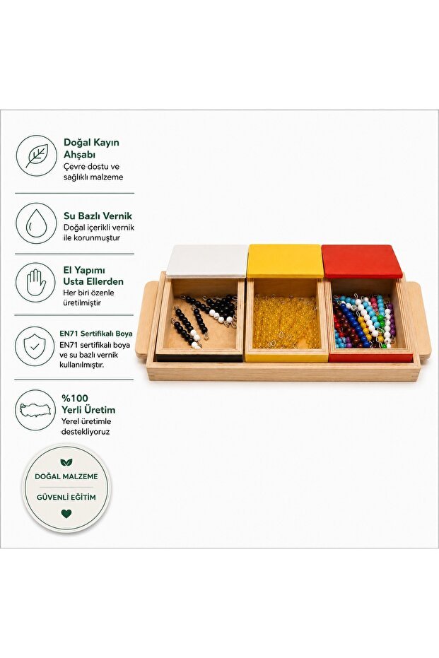 Montessori Positive Snake Game | Mathematics Beads Material | Wooden Montessori Educational Materials | Preschool Training Kit