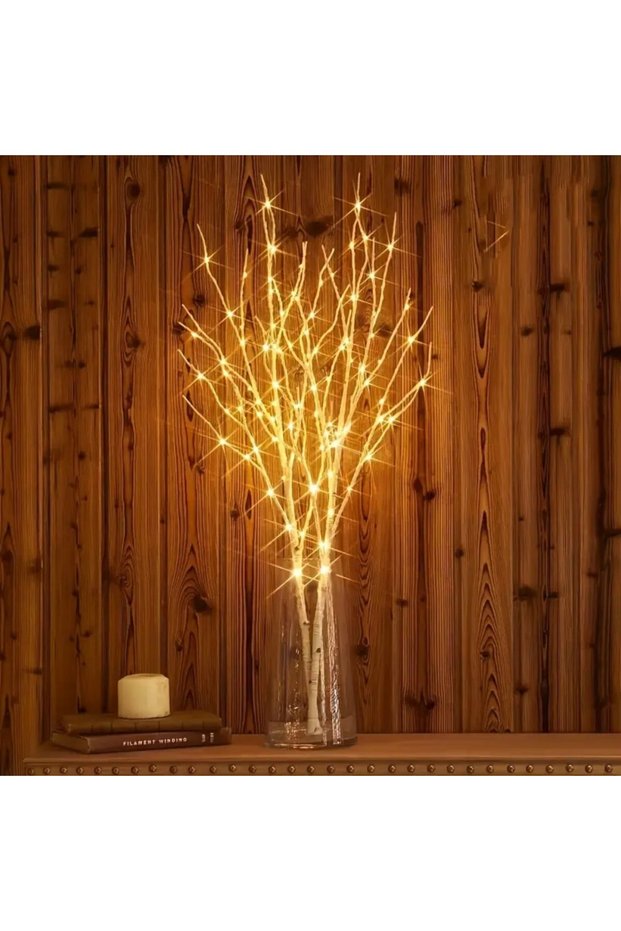 1PC 50LED Warm white White 1PC 50LED Copper Wire Birch Branch Light, Available in White and Brown, U