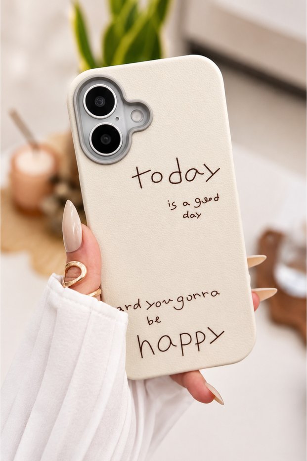 iPhone 17 Compatible Leather Plated Flexible Silicone Case with Today Design