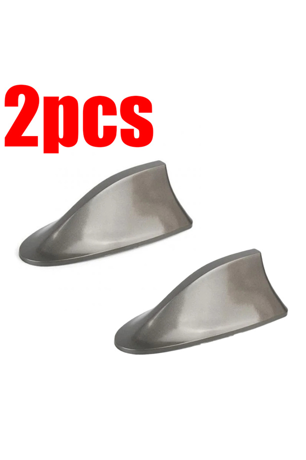 Gray 2pcs Car Radio Shark Fin Car Shark Antenna Radio FM Signal Design for All Automobiles Aerials A