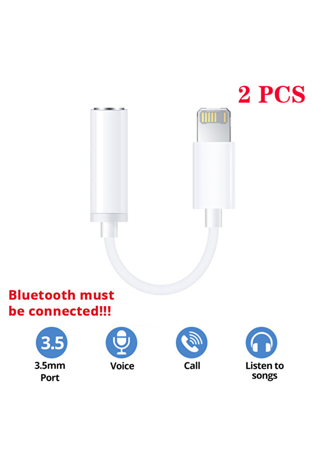 2PCS Call and Voice For Lighting Headphone Adapter for IPhone 11 12 13 14 Pro Max 12Mini SE 2020 XS