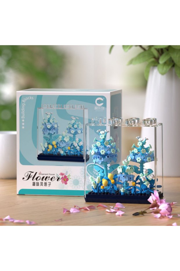 No box 7377 New Product 7345-7348 Star Flower Language Rainbow Bouquet Assembled Toys Girls Rose Bui