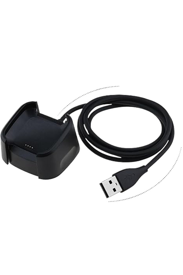 Black Replacement charger compatible with Versa 1 Lite (not available for Versa 2) USB smartwatc...