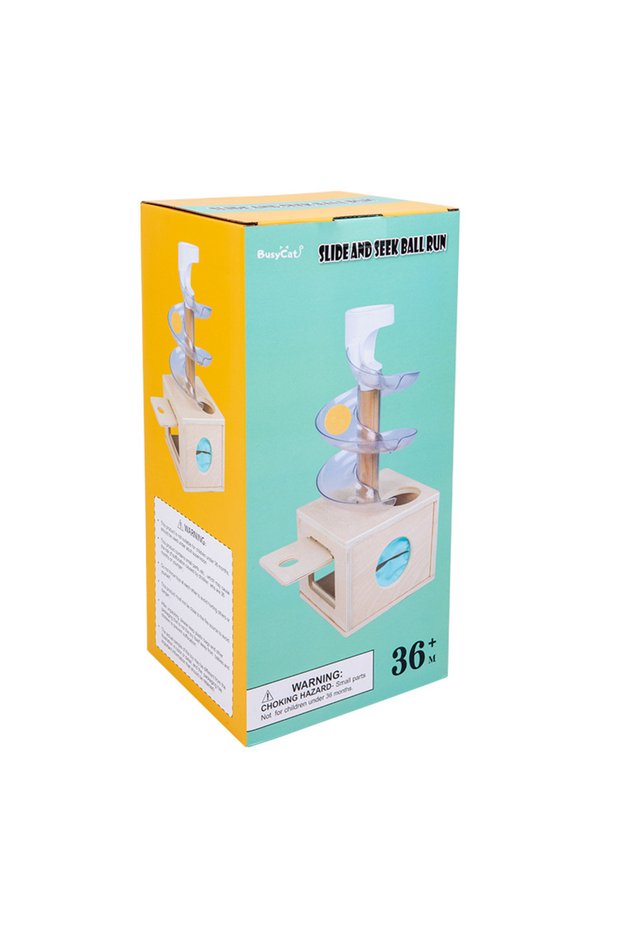 Set Montessori Toys Baby Early Education Puzzle Rotating Track Rolling Ball Sliding Ball Wooden Towe