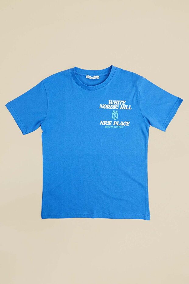 White Nordic Hill Summer Printed Boys' T-Shirt