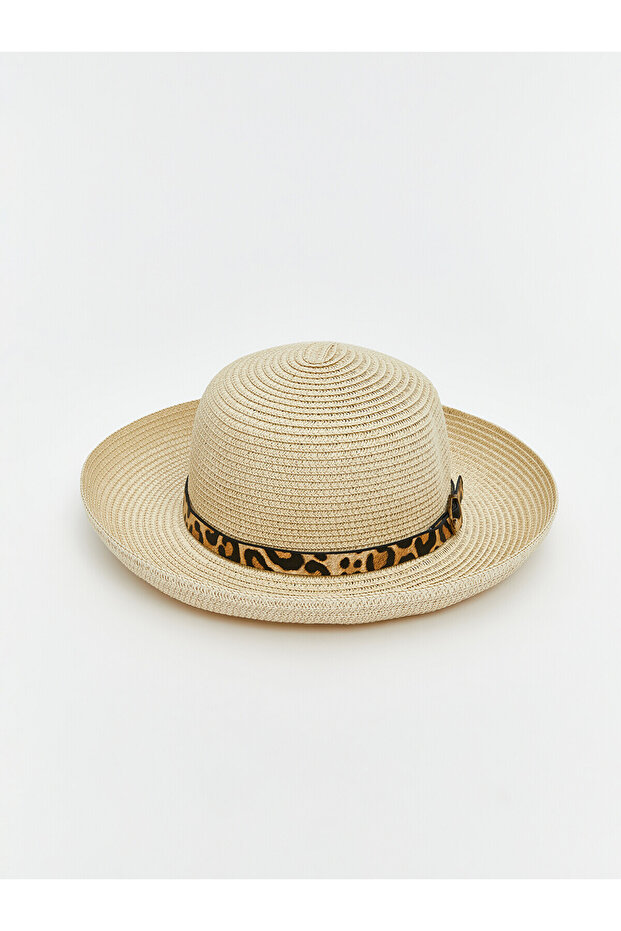 Nevavm Women's Straw Hat with Leopard Pattern with a Difference