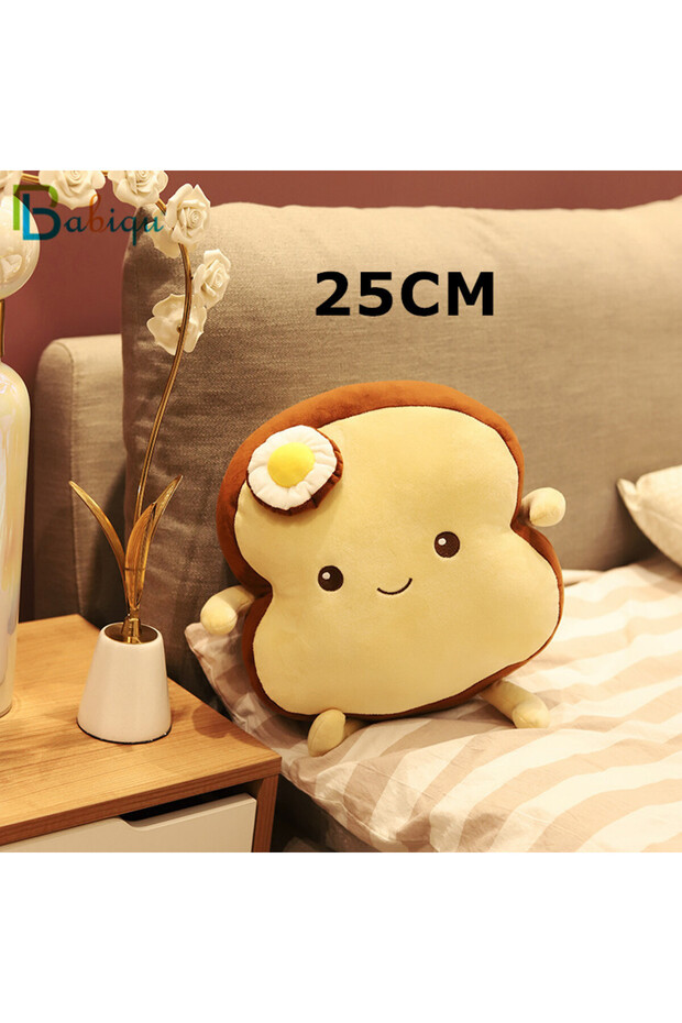 25cm brown 25CM Cute Creative Toast Stuffed Pillow Soft Kawaii Bread Plush Toy Simulation Food Doll