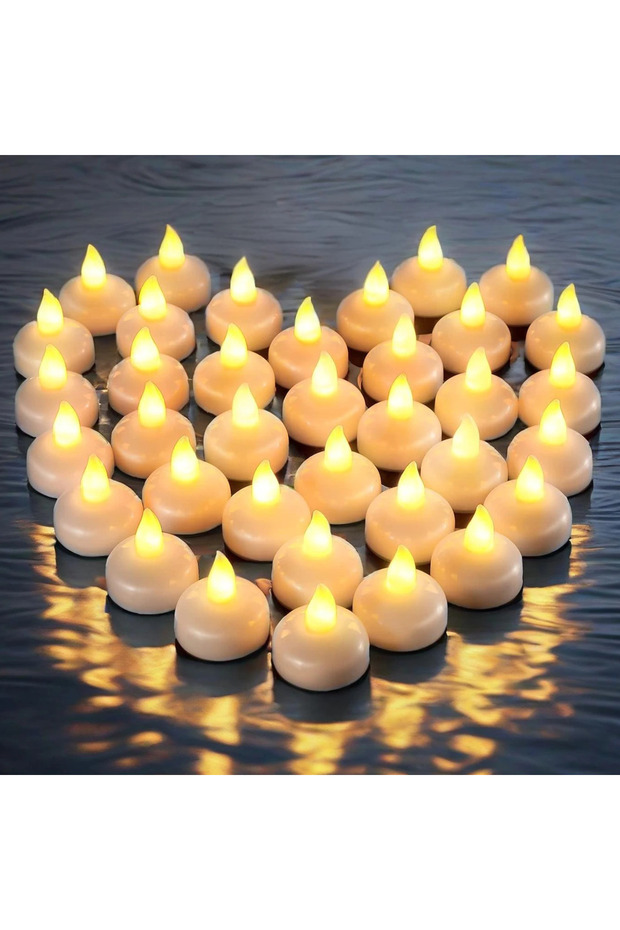 12pcs Warm White 12-48pcs LED Floating Candles Flameless Flickering Tea Lights Candles for Bathtub S